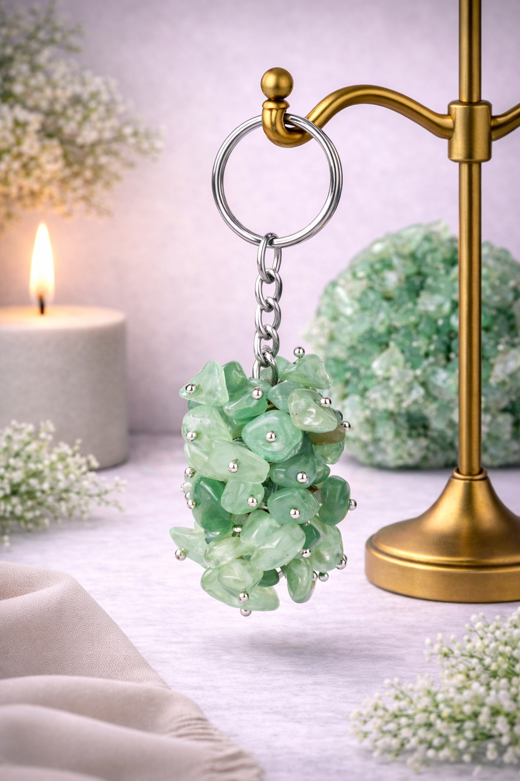KarmaSatra™ Green Aventurine Keychain