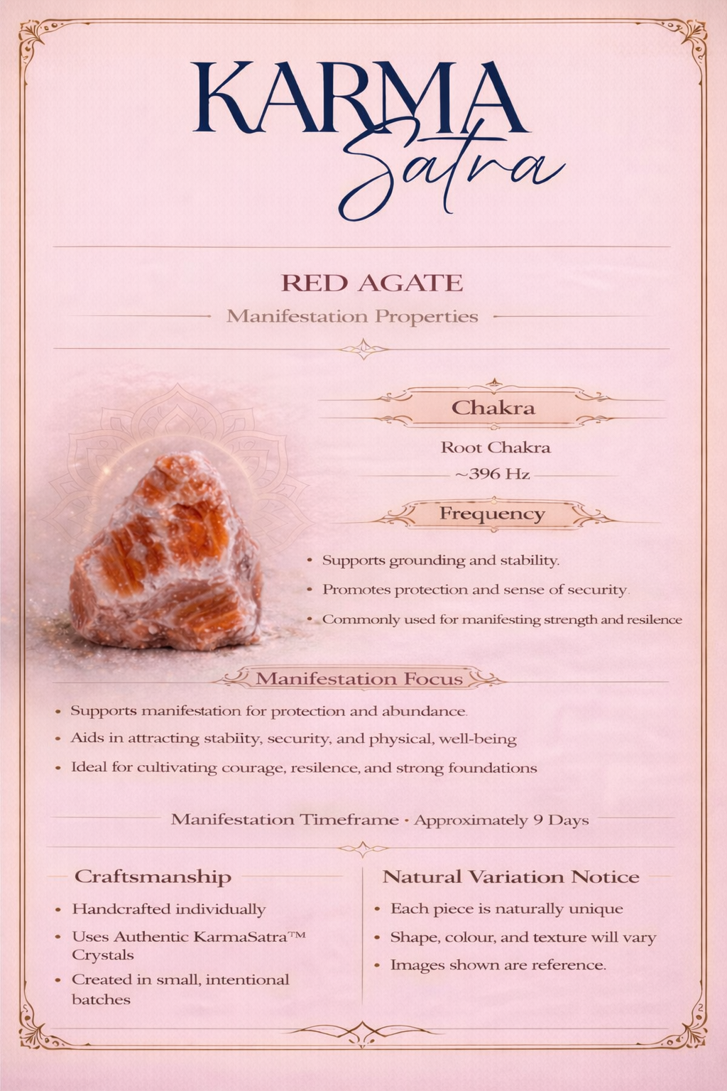 KarmaSatra™ Red Agate Reiki Energy Pyramid