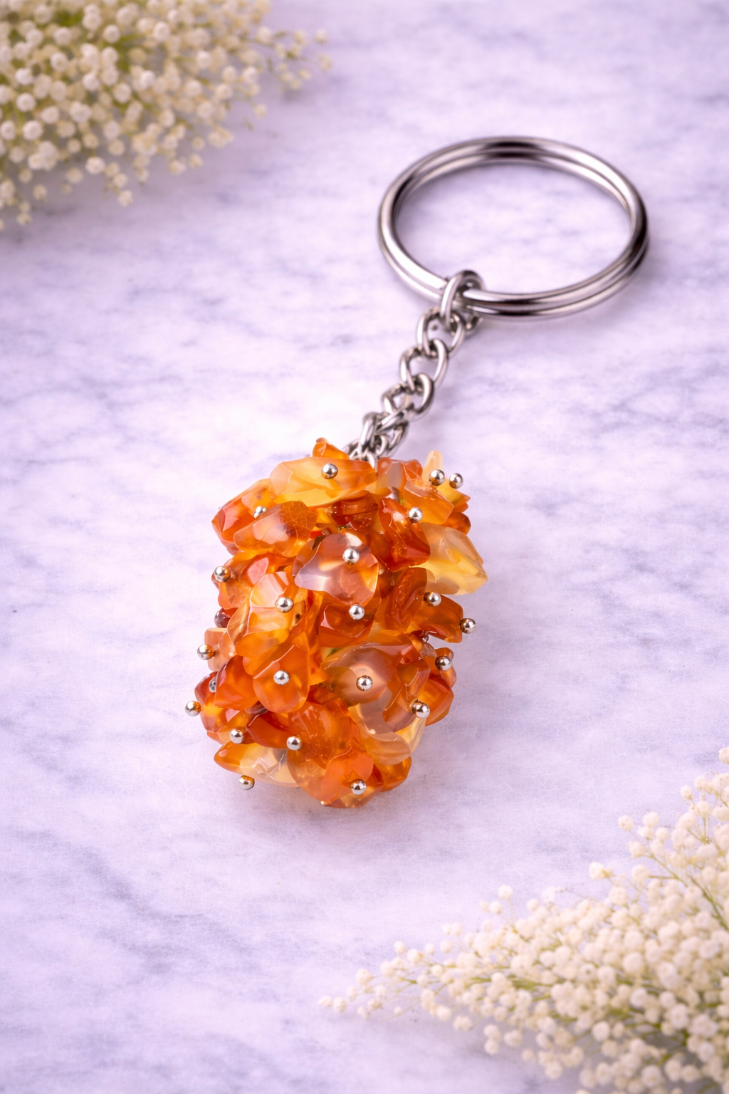 KarmaSatra™ Red Agate Crystal Keychain