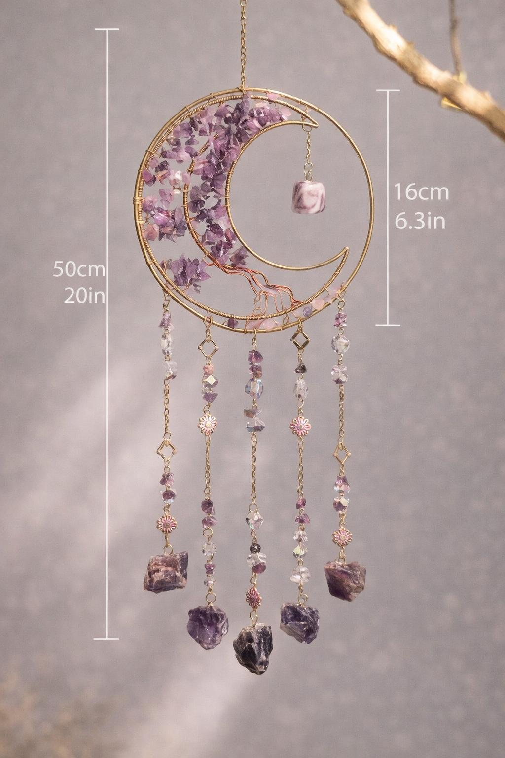 Amethyst Crystal Dream Catcher