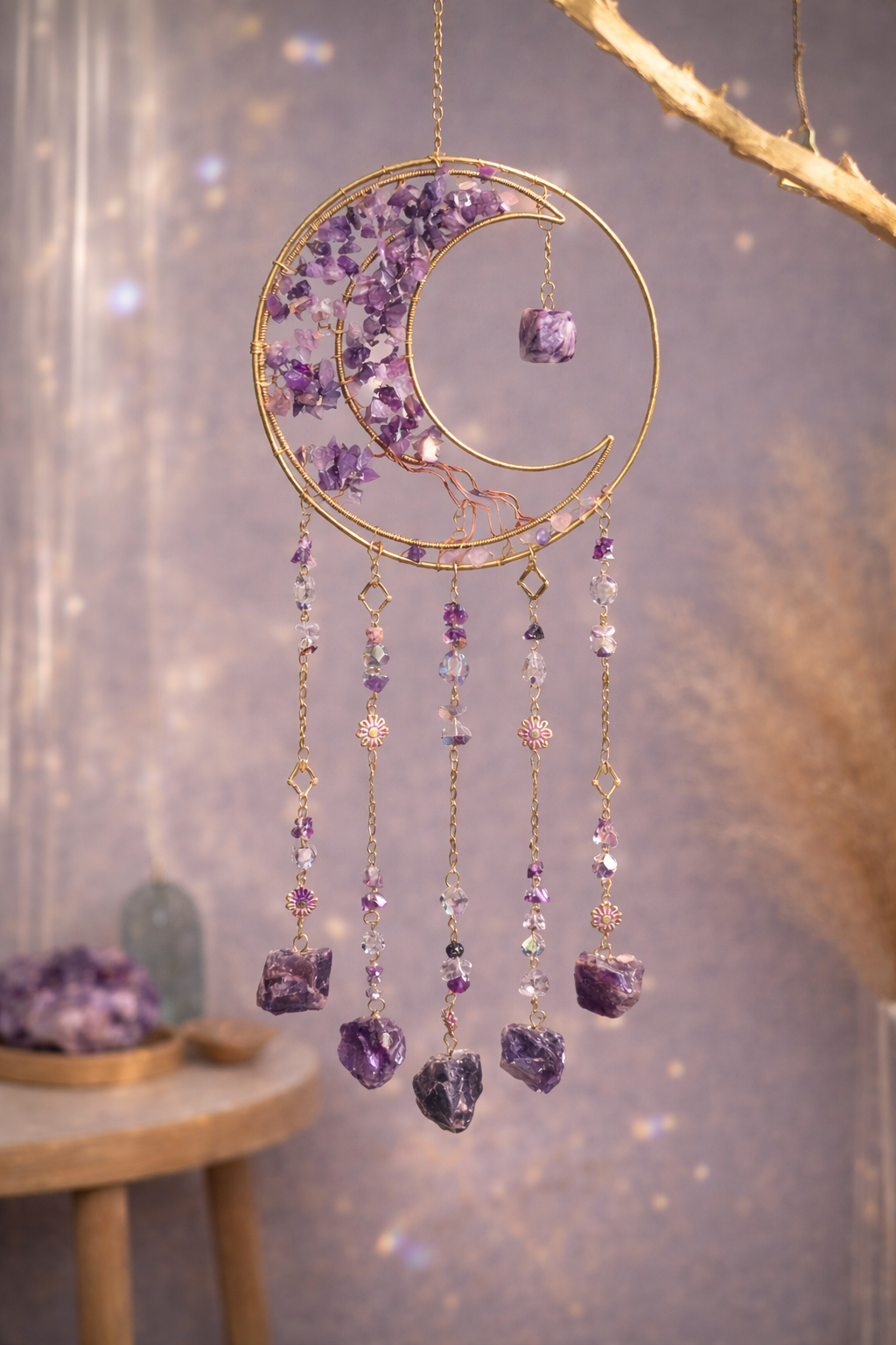 Amethyst Crystal Dream Catcher