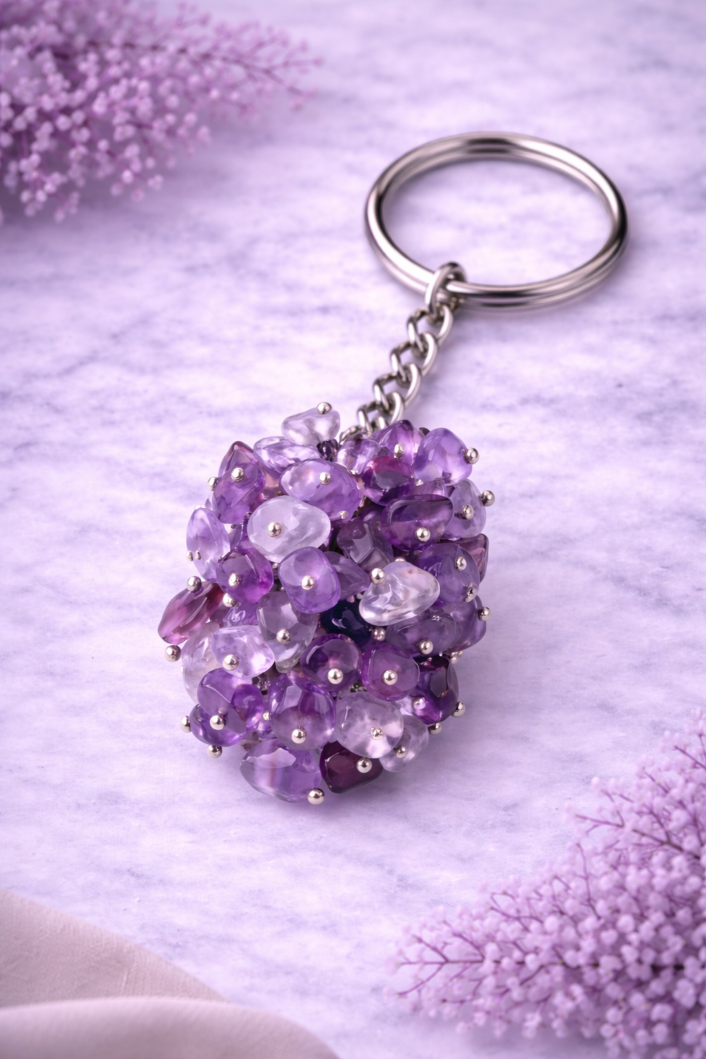 KarmaSatra™ Amethyst Crystal Keychain