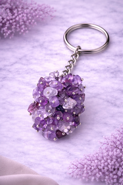KarmaSatra™ Amethyst Crystal Keychain