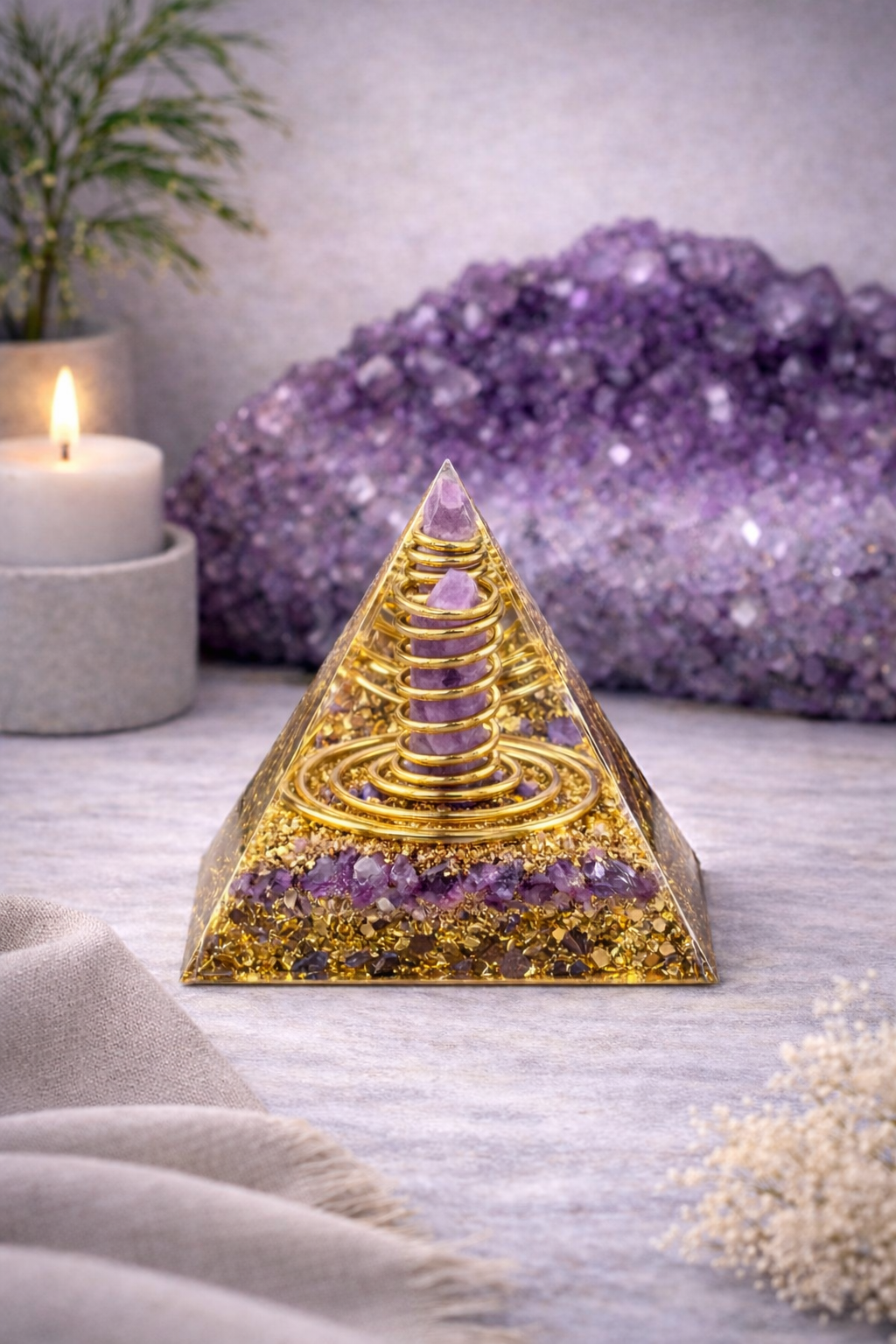 KarmaSatra™ Amethyst Reiki Energy Pyramid