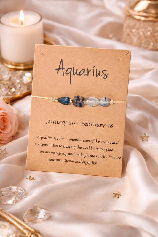 KarmaSatra™ Aquarius Zodiac Crystal Bracelet