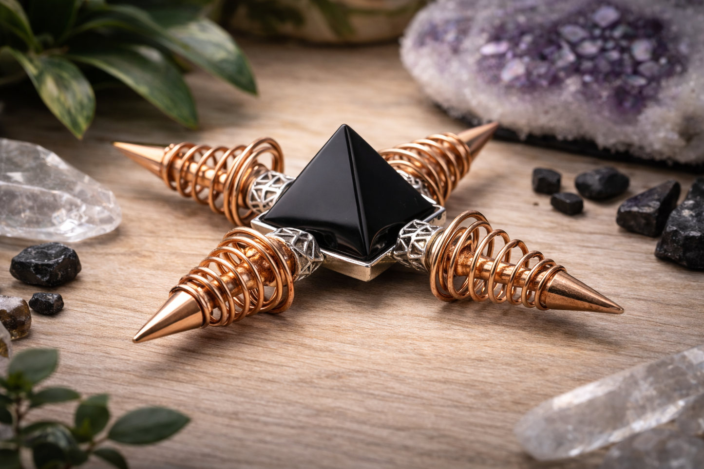 KarmaSatra™ Black Obsidian Frequency Amplifier (Copper)