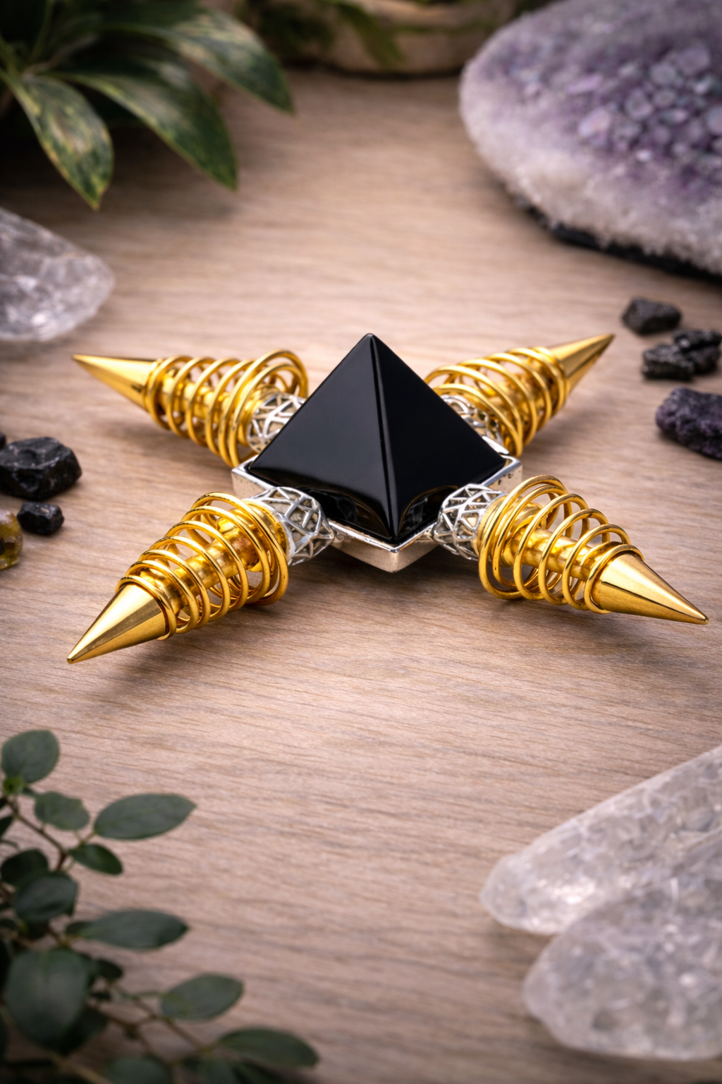 KarmaSatra™ Black Obsidian Frequency Amplifier (Gold)