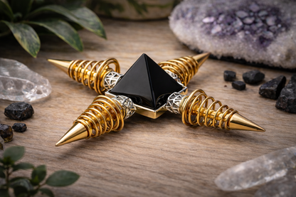 KarmaSatra™ Black Obsidian Frequency Amplifier (Gold)