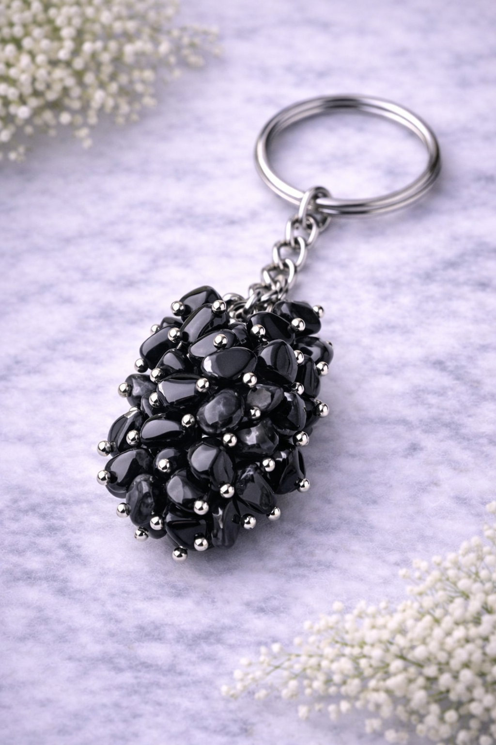 KarmaSatra™ Black Obsidian Crystal Keychain