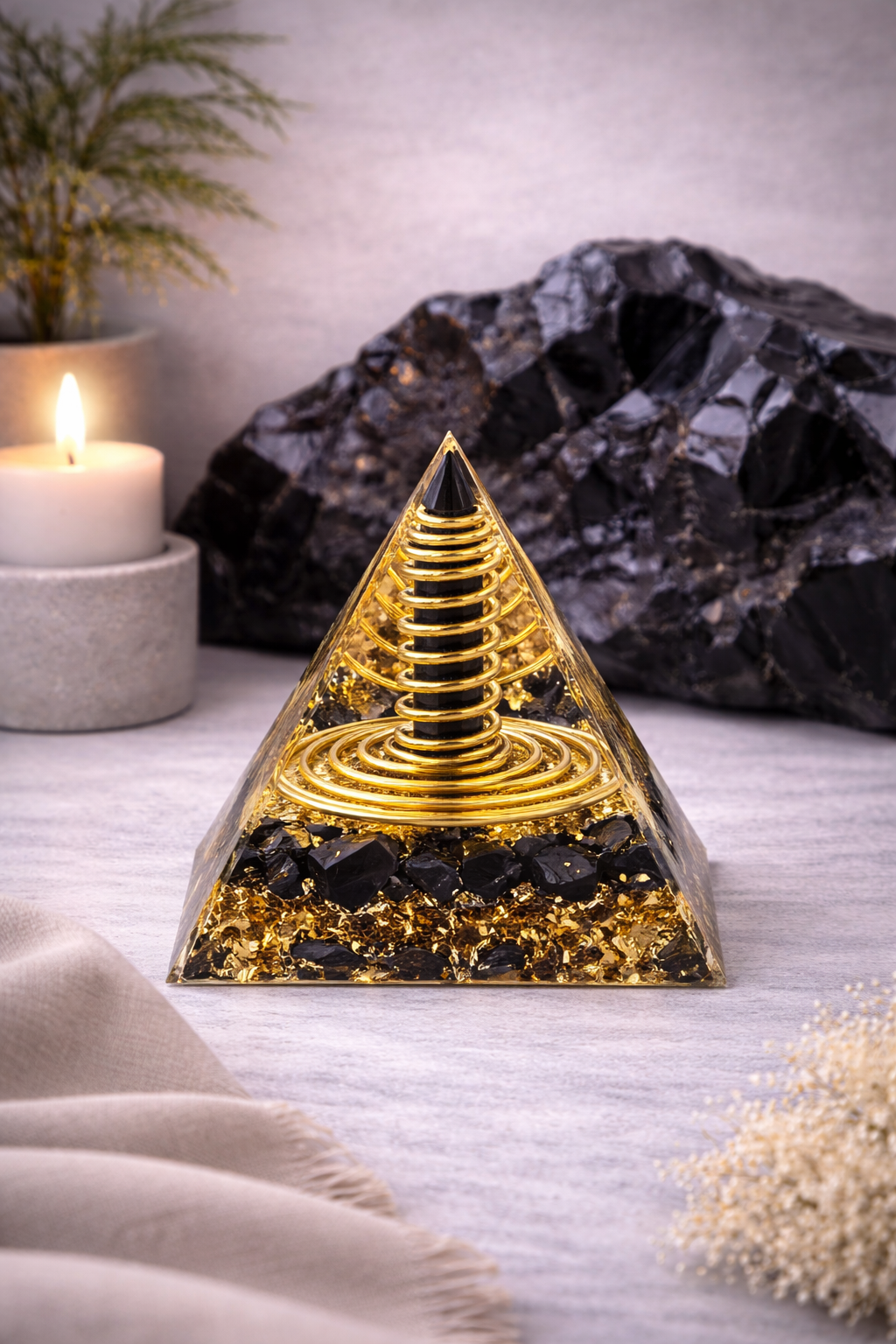 KarmaSatra™ Black Obsidian Reiki Energy Pyramid