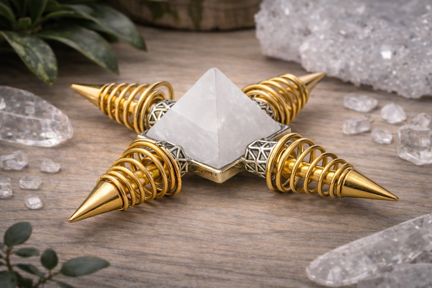 KarmaSatra™ Clear Quartz Frequency Amplifier (Gold)