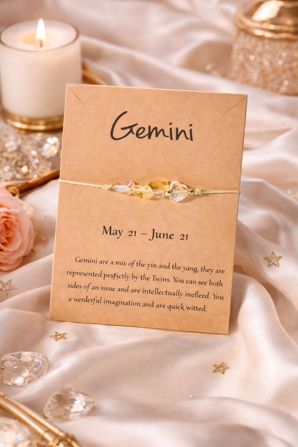 KarmaSatra™ Gemini Zodiac Crystal Bracelet