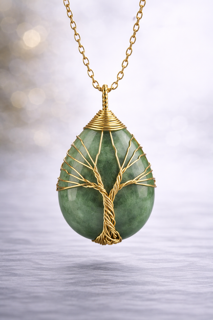 Green Aventurine Energy Pendant (Gold)