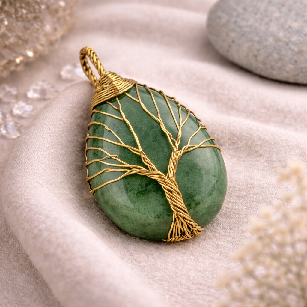 Green Aventurine Energy Pendant (Gold)