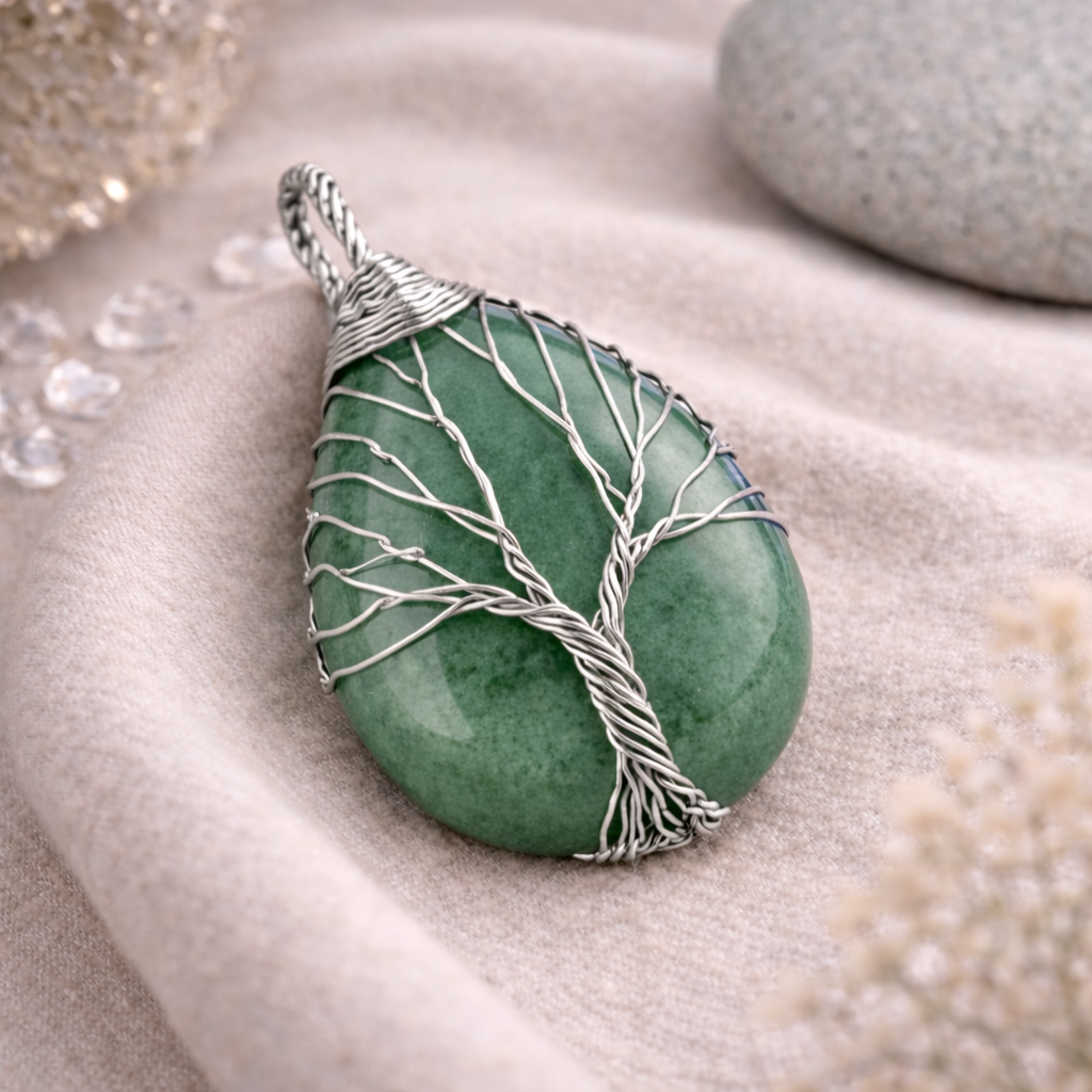 Green Aventurine Energy Pendant (Silver)