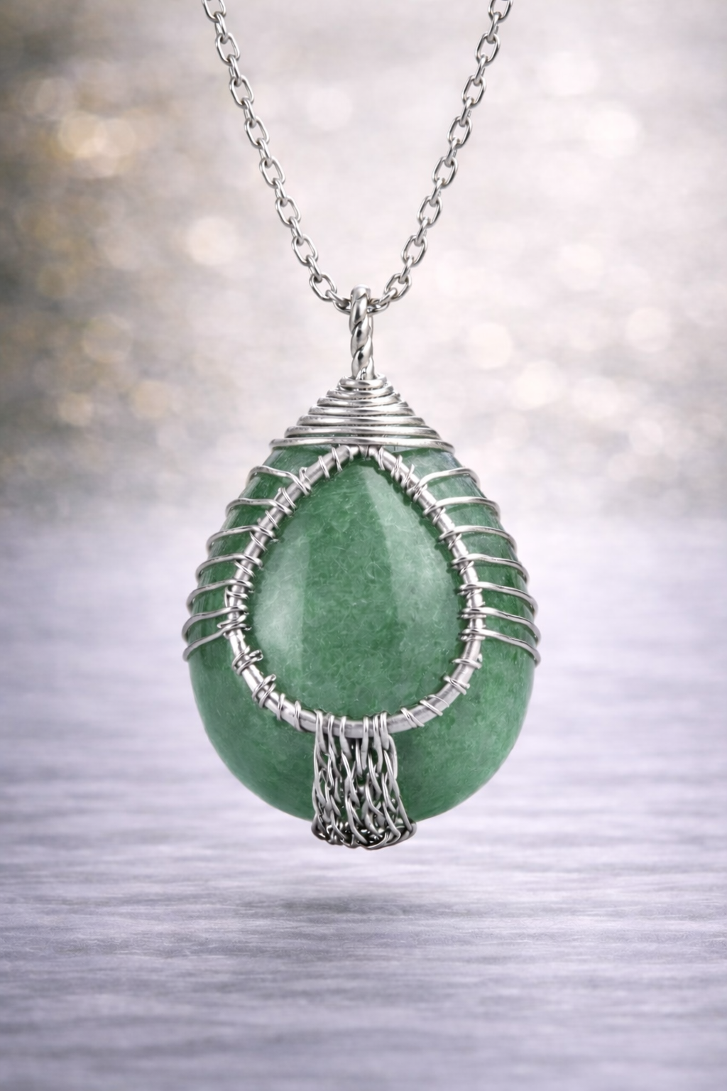 Green Aventurine Energy Pendant (Silver)