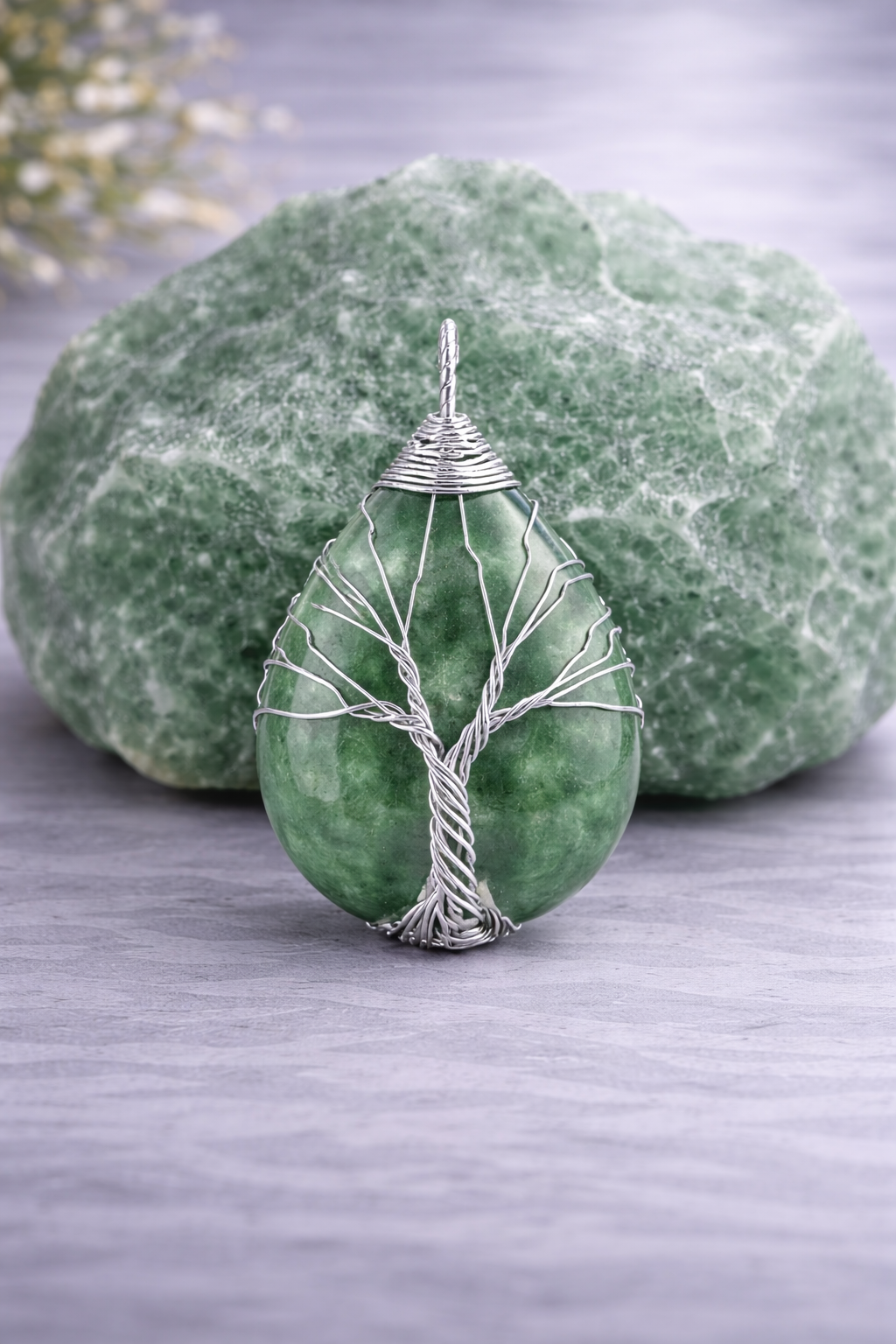 Green Aventurine Energy Pendant (Silver)