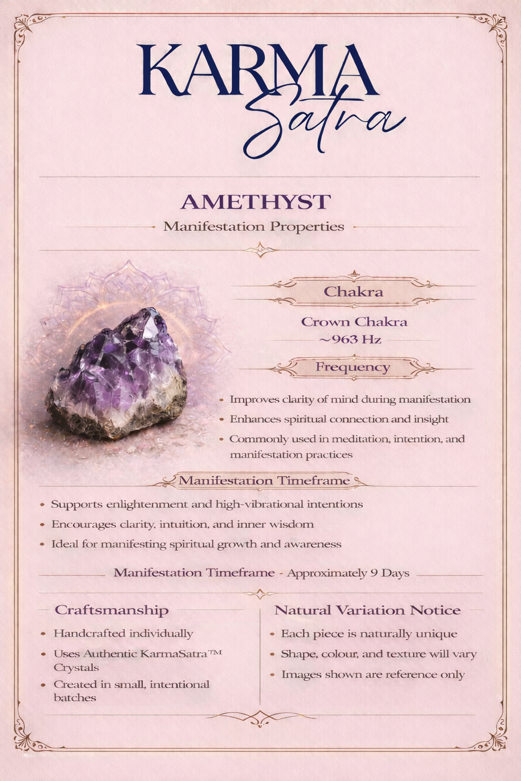 KarmaSatra™ Amethyst Frequency Amplifier (Gold)