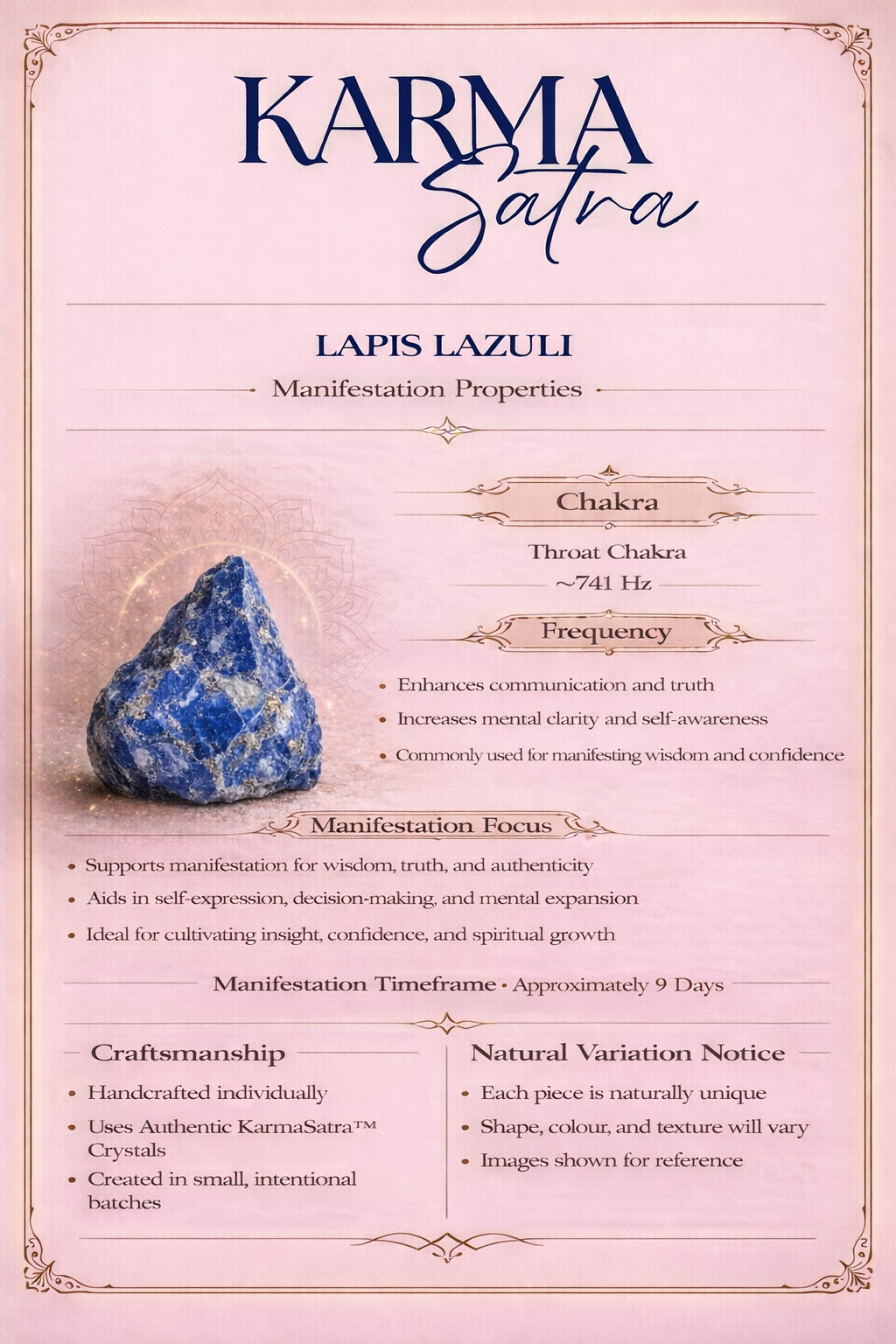 KarmaSatra™ Lapis Lazuli Frequency Amplifier (Gold)