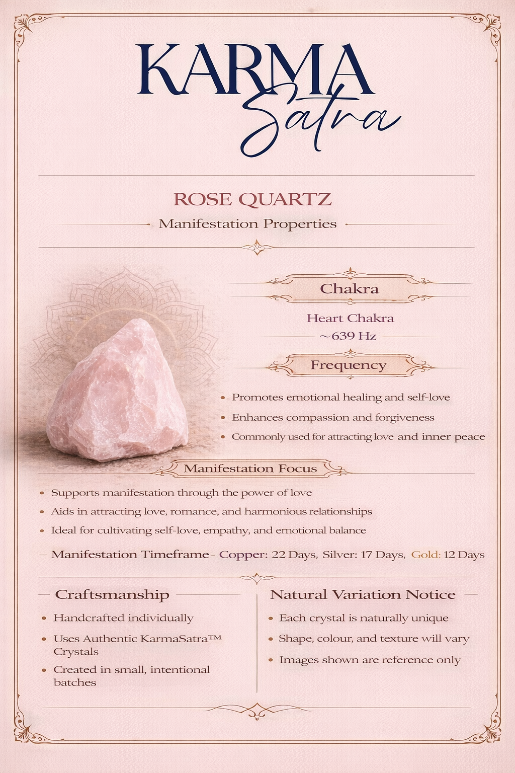 Rose Quartz Energy Pendant (Silver)