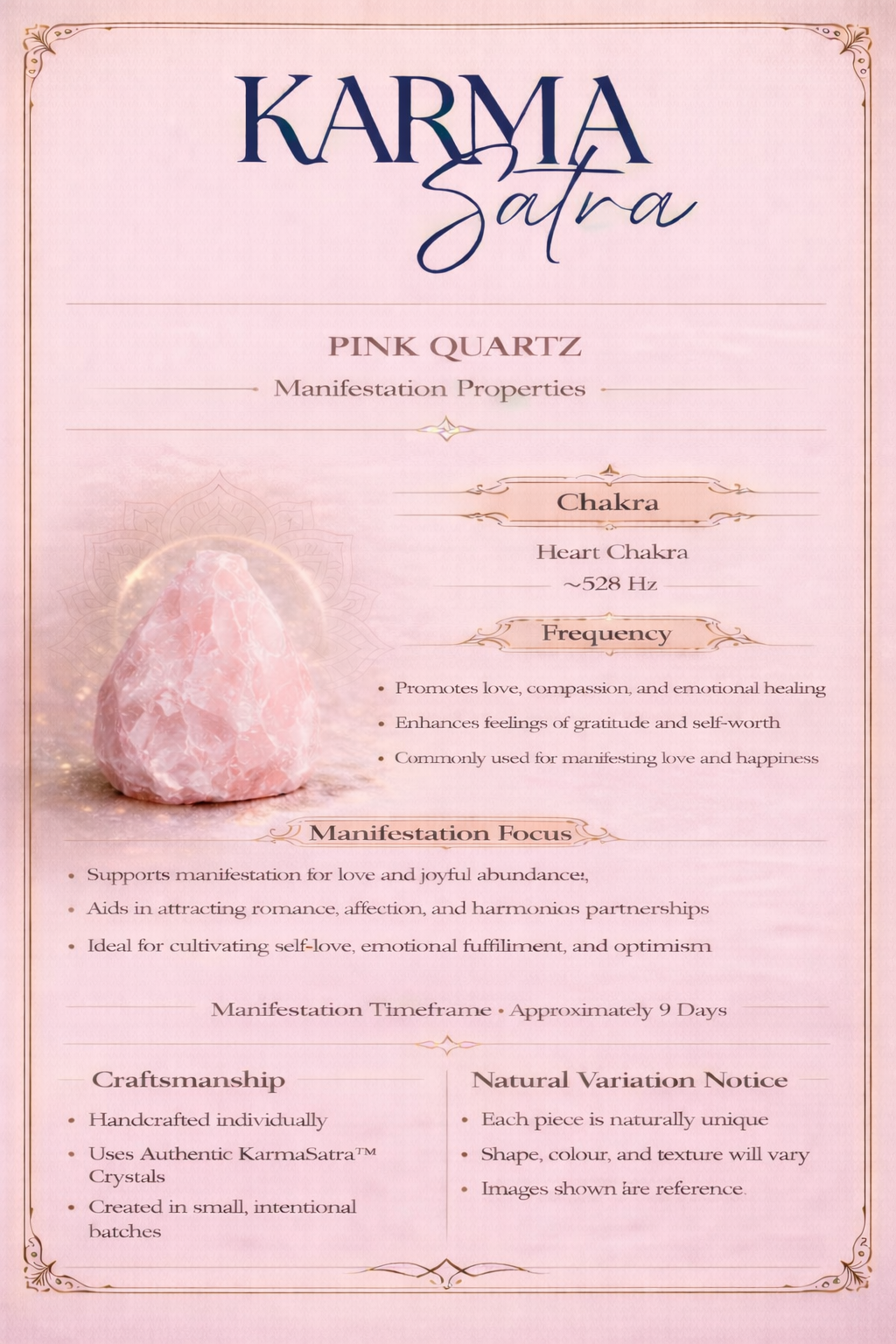 KarmaSatra™ Rose Quartz Sun Catcher