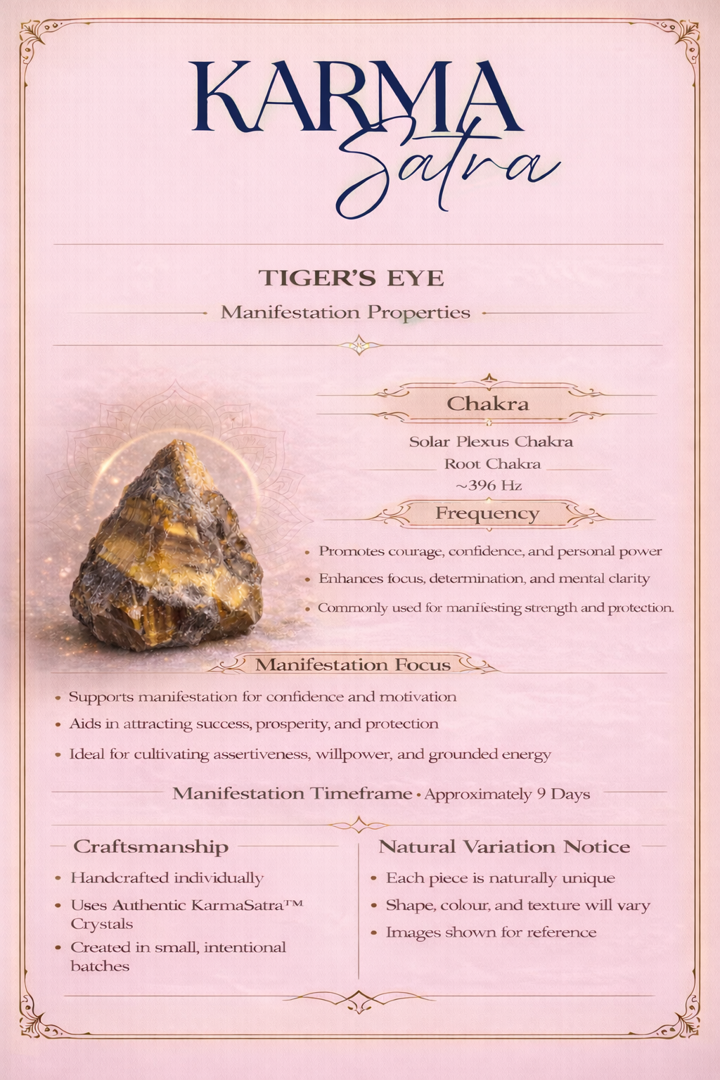 KarmaSatra™ Tiger’s Eye Frequency Amplifier (Gold)