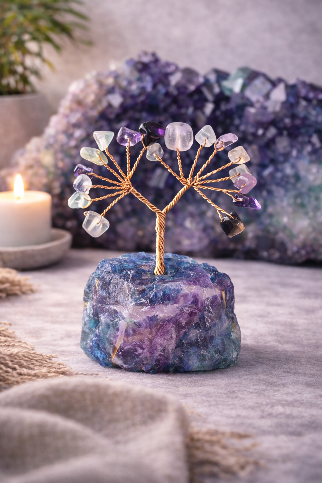 Rainbow Fluorite Manifestation Night Stand