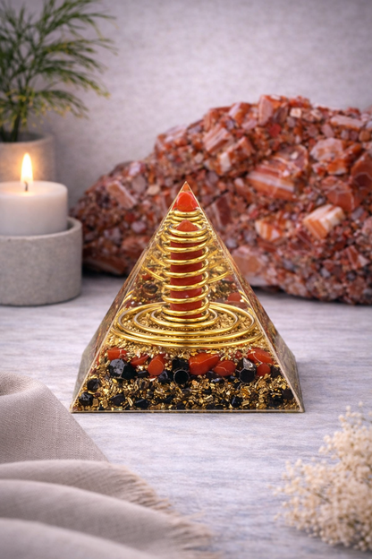 KarmaSatra™ Red Agate Reiki Energy Pyramid
