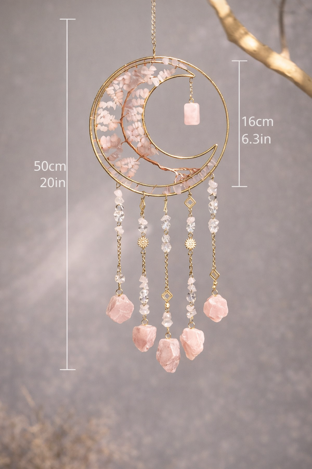 KarmaSatra™ Rose Quartz Dream Catcher