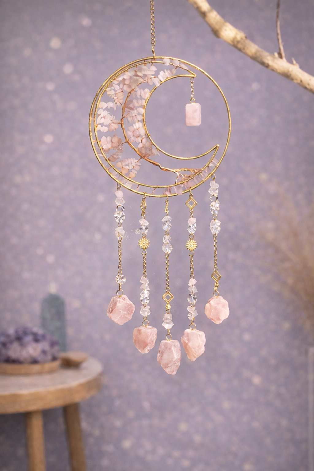 KarmaSatra™ Rose Quartz Dream Catcher