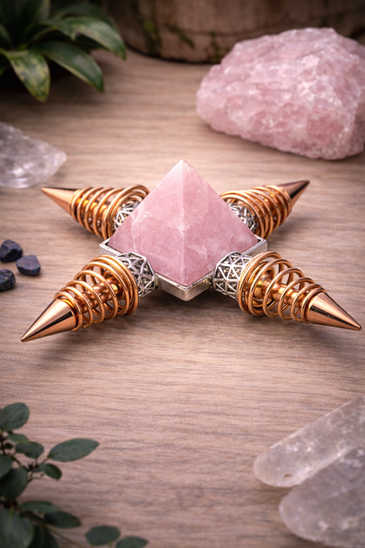 KarmaSatra™ Rose Quartz Frequency Amplifier (Copper)