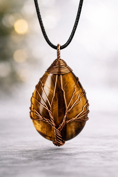 Tiger's Eye Energy Pendant (Copper)