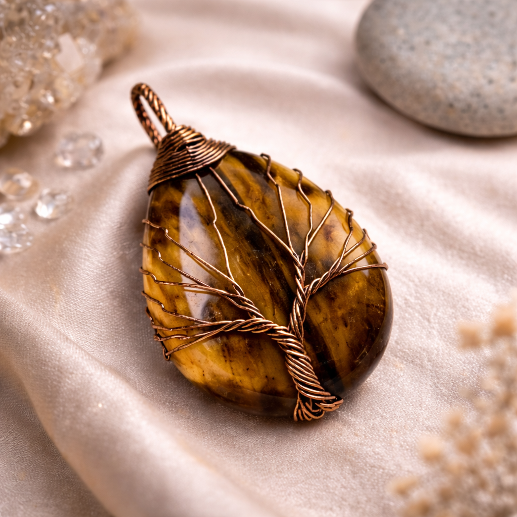 Tiger's Eye Energy Pendant (Copper)