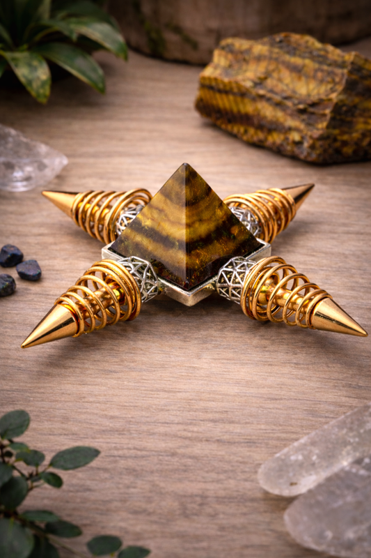 KarmaSatra™ Tiger’s Eye Frequency Amplifier (Gold)