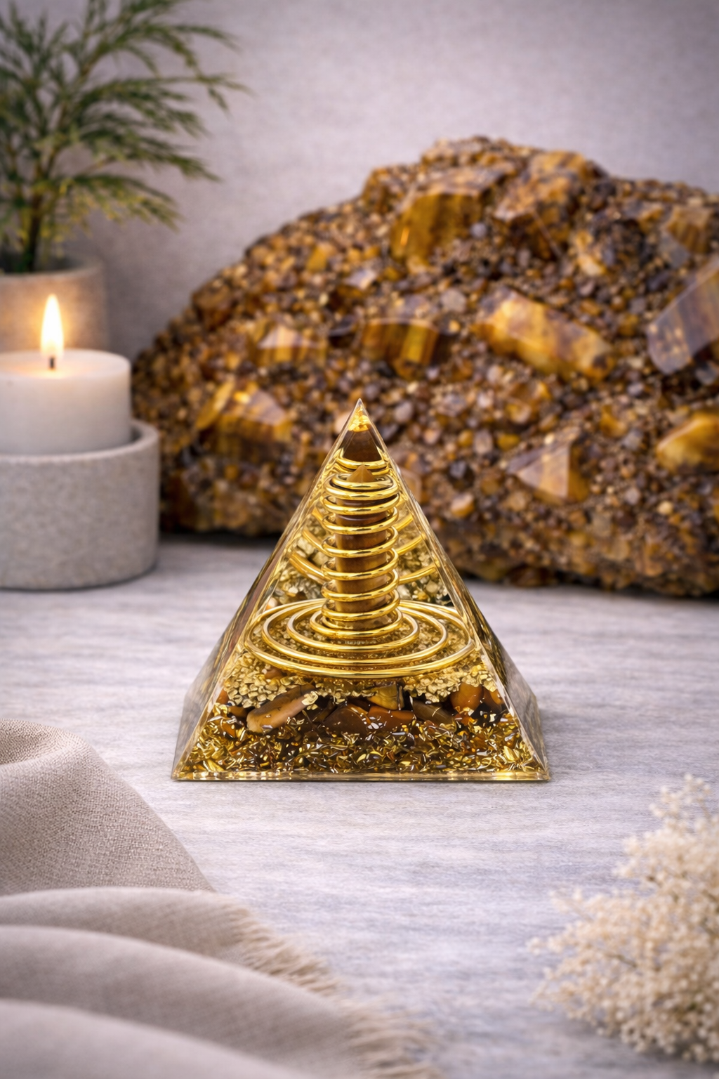 KarmaSatra™ Tiger's Eye Reiki Energy Pyramid