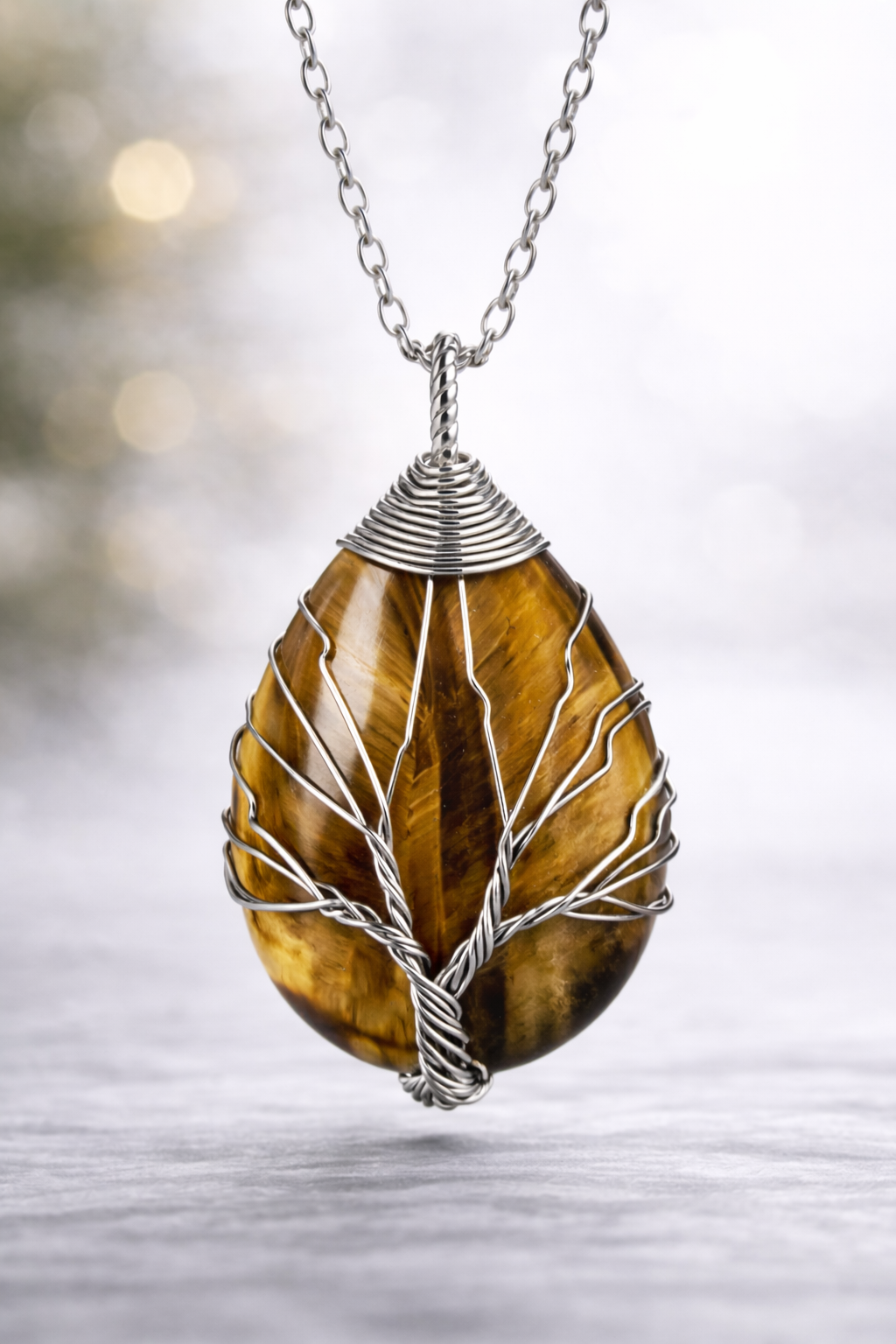 Tiger's Eye Energy Pendant (Silver)