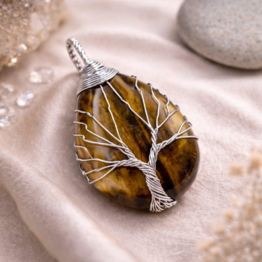 Tiger's Eye Energy Pendant (Silver)