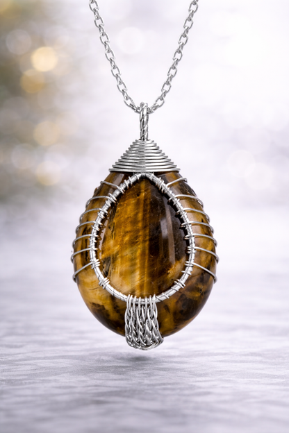 Tiger's Eye Energy Pendant (Silver)