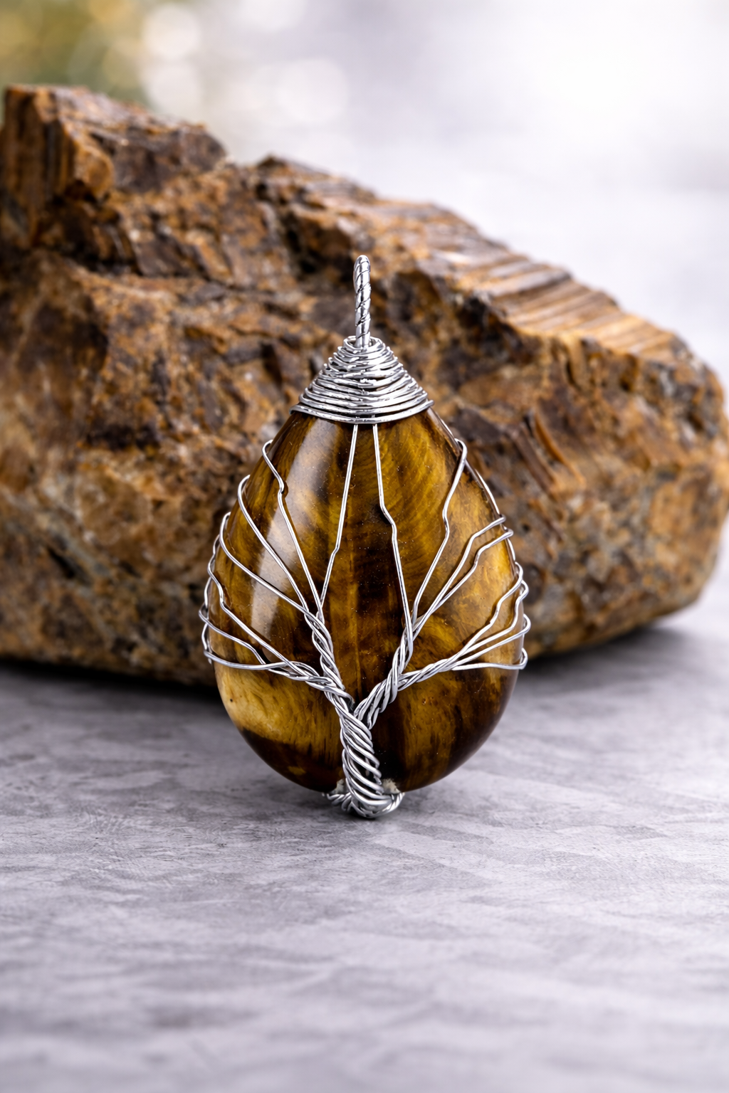 Tiger's Eye Energy Pendant (Silver)