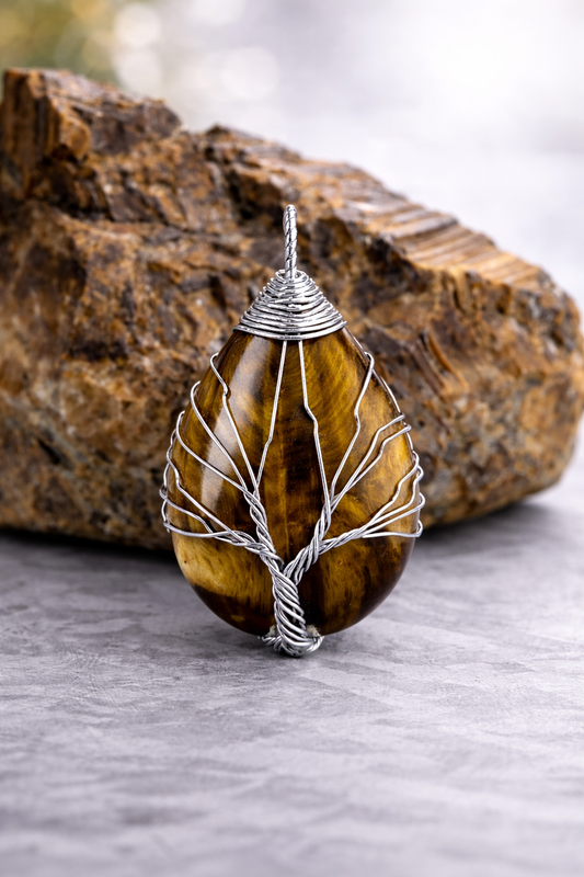 Tiger's Eye Energy Pendant (Silver)